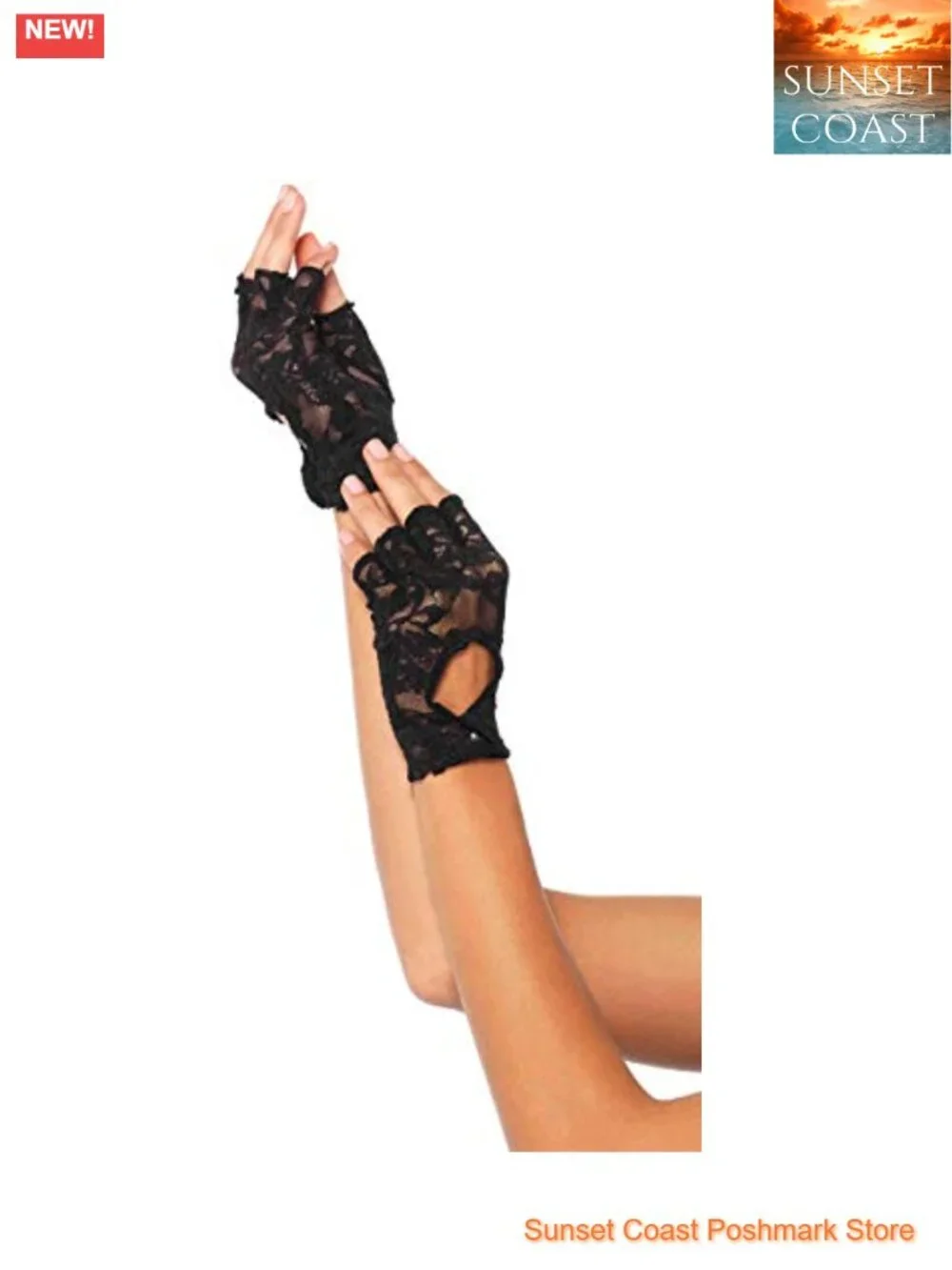 Lace Keyhole Fingerless Gloves Halloween Costume Accessory